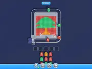 Pixel Color Flow strategic puzzle game screenshot showing color-matched units clearing blocks on a complex board, challenging