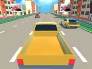 High-speed vehicle racing through a vibrant, futuristic tunnel in the Popular game online, Racing in the Flow.